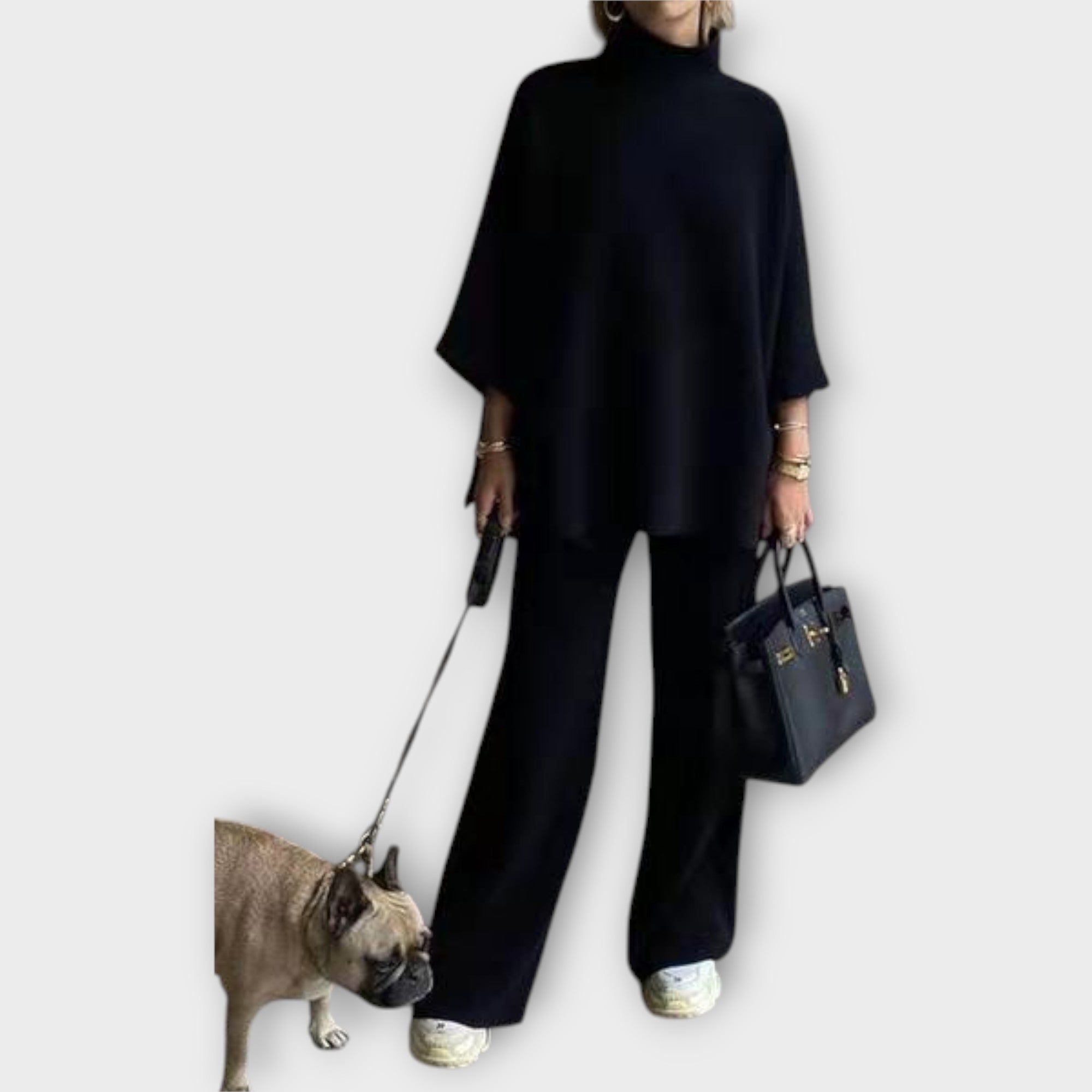 Mira | Casual top with a relaxed fit and high neckline