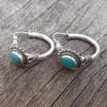 Elegant Silver Sterling Earrings with Turquoise