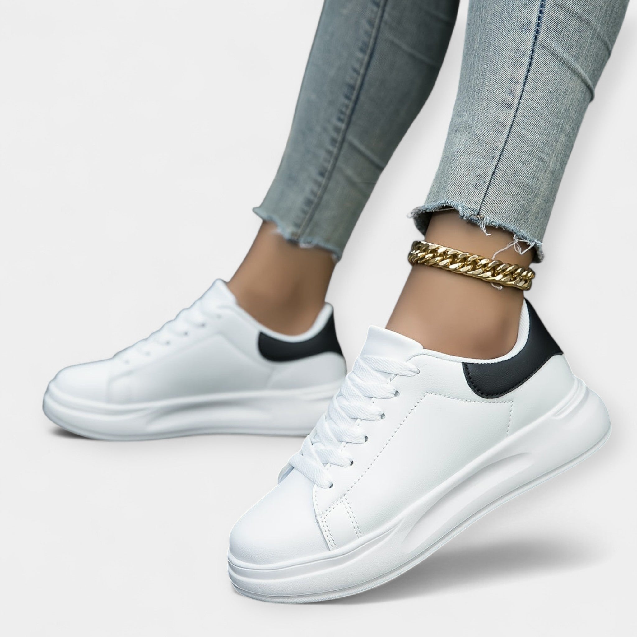 Alisa | White Leather Trainers