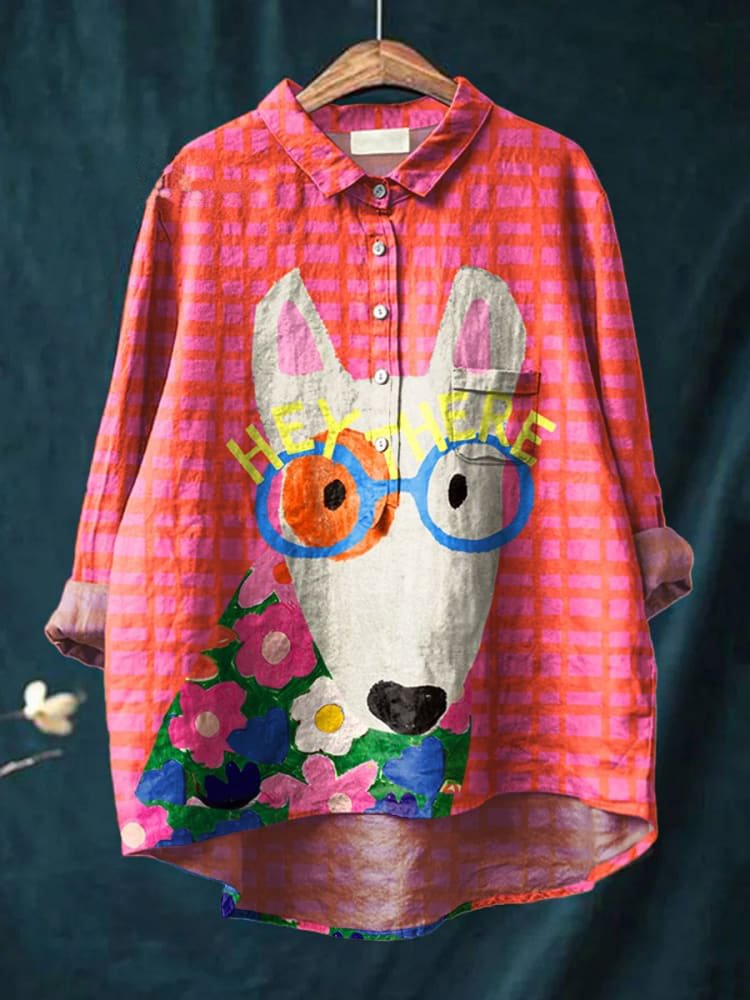 Manon | Women's Artistic Dog Print Everyday Shirt