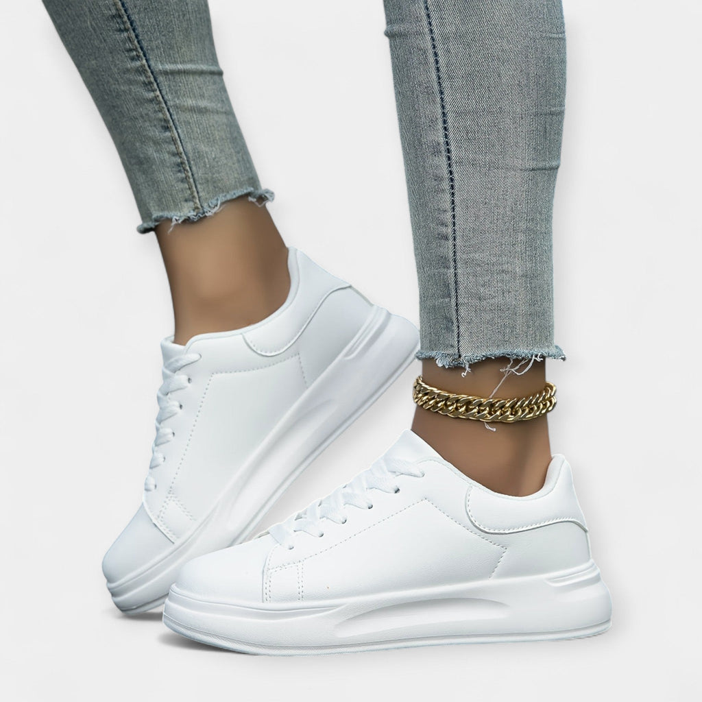 Alisa | White Leather Trainers