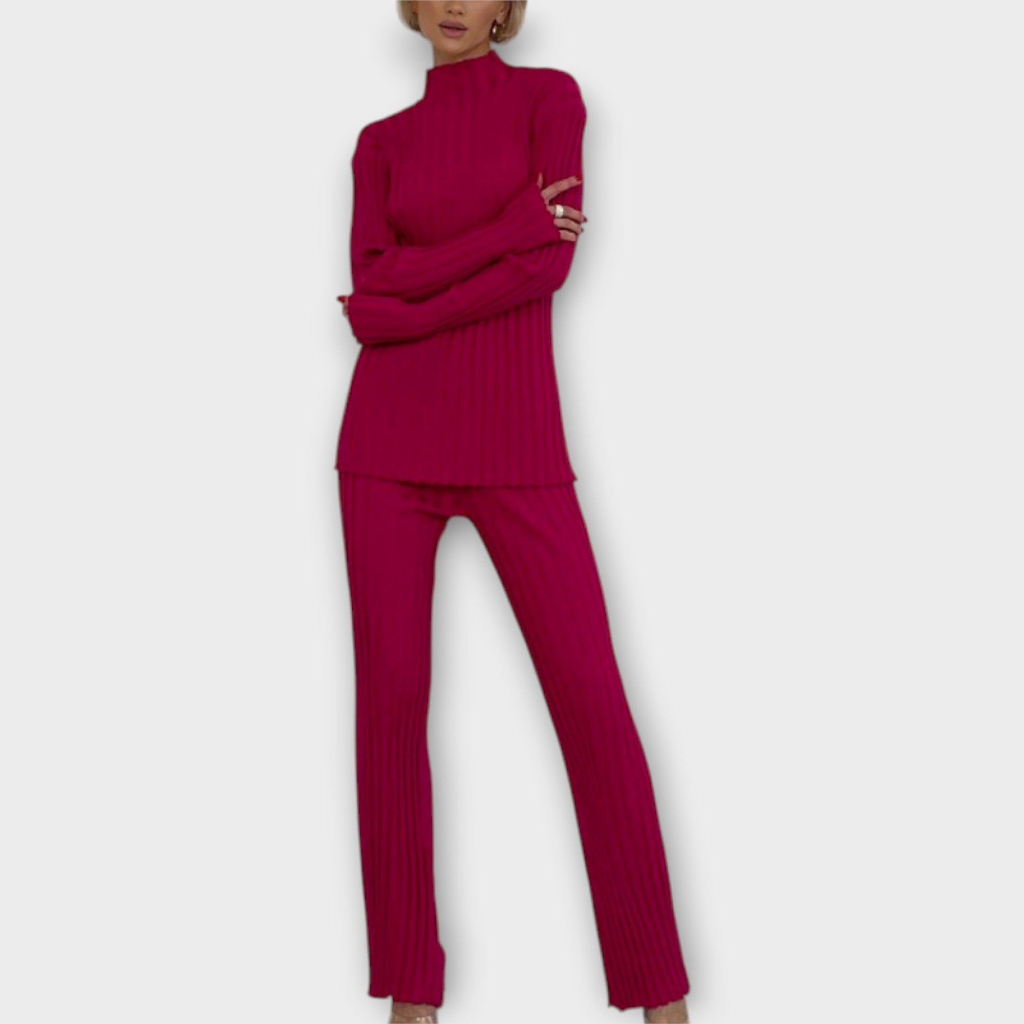 Lina | Knitted Set with Mood Line