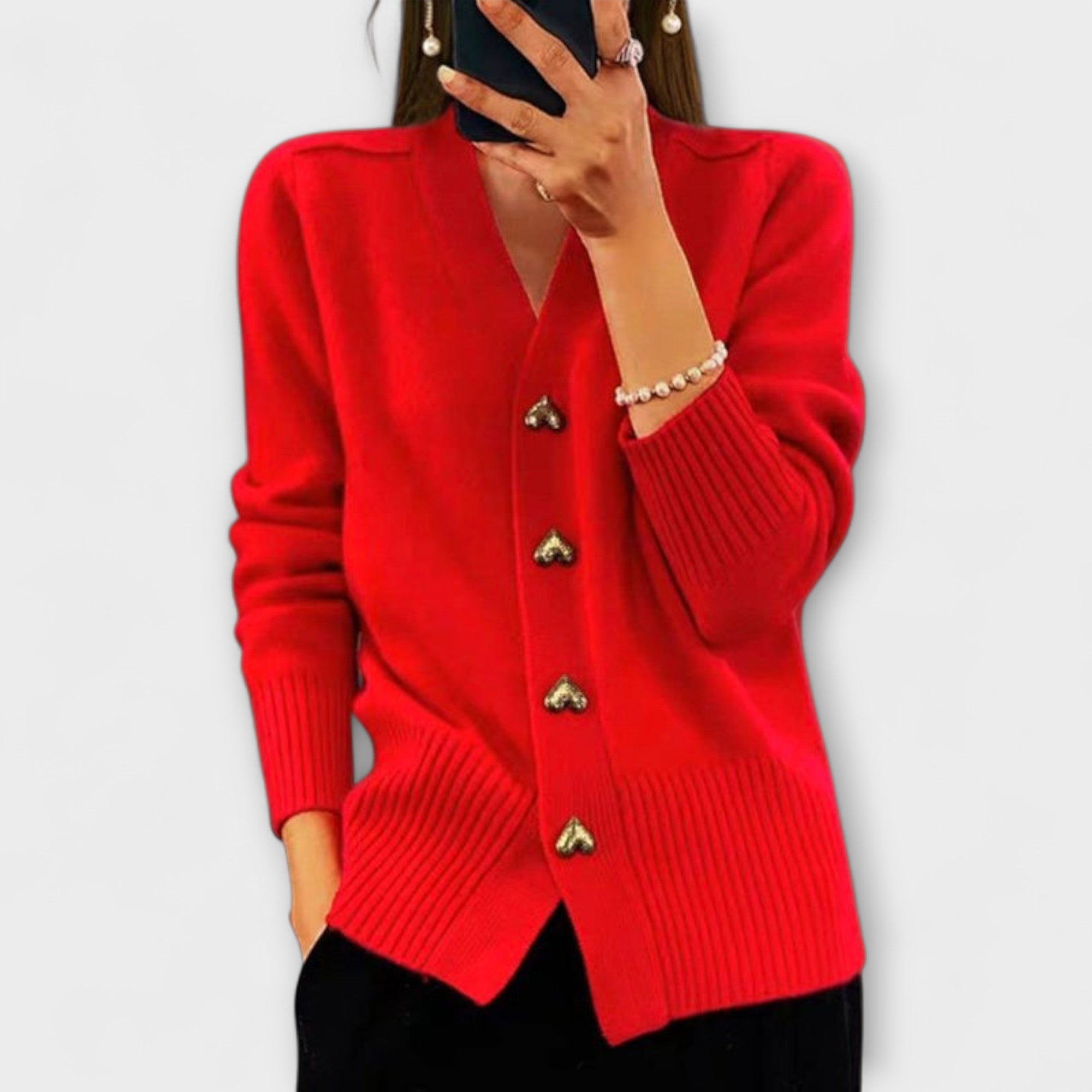 Marij | Women's V-Neck Jumper - Vintage Style Décolleté