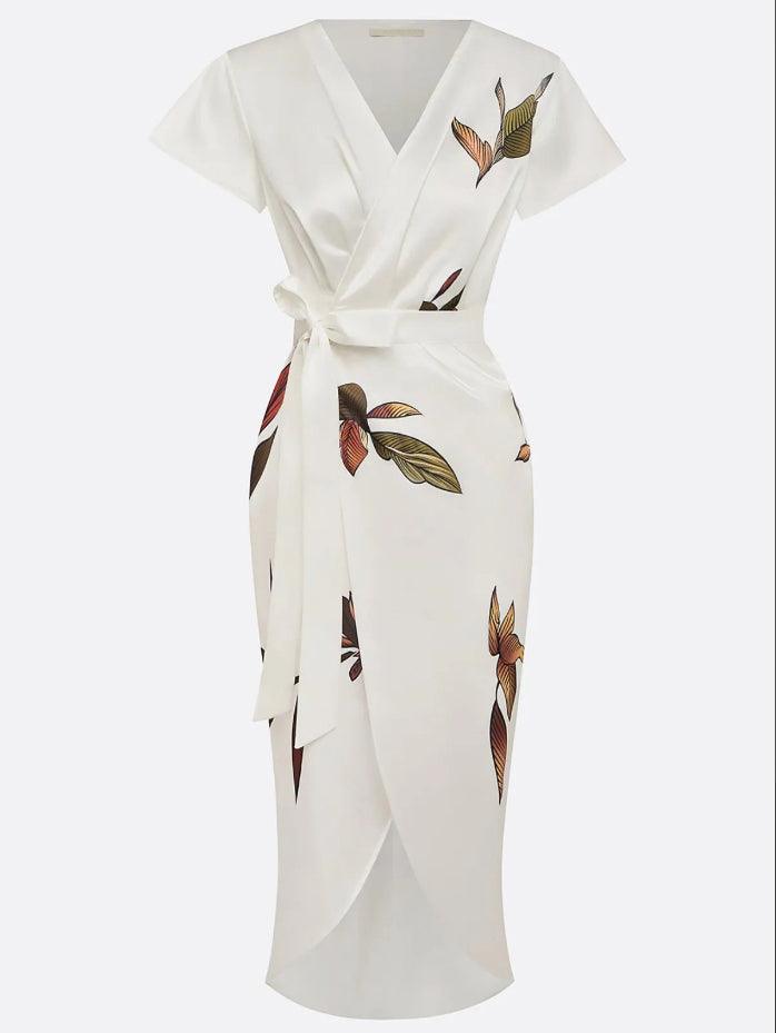 Elin | Elegant Wrap Dress with Floral Pattern