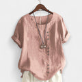 Sand | Button and Short Sleeved Blouse