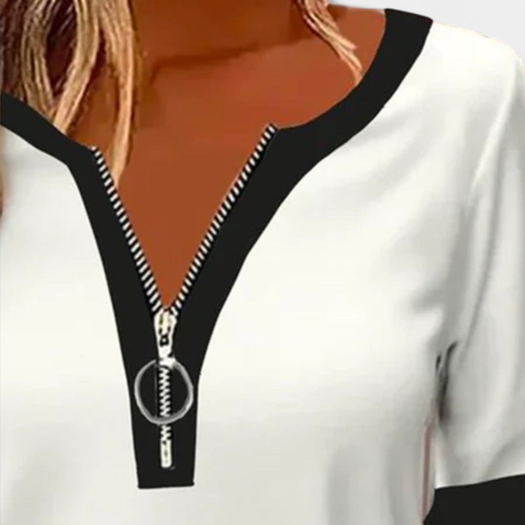Layla | Long Sleeve Blouse with Zip