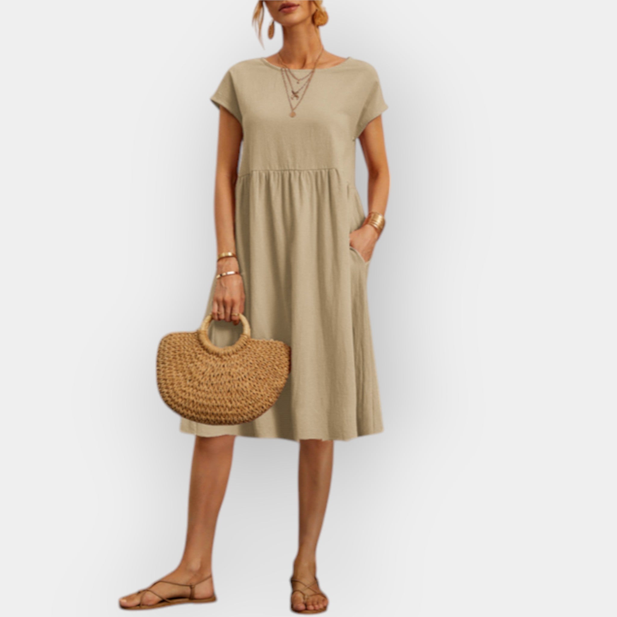 Alessia | Midi Dress with Clean Lines
