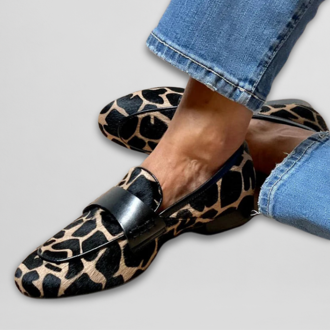 Katie | Orthopaedic Leopard Print Loafers
