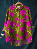 Lauren | Women's Vintage Floral Art Print Casual Shirt