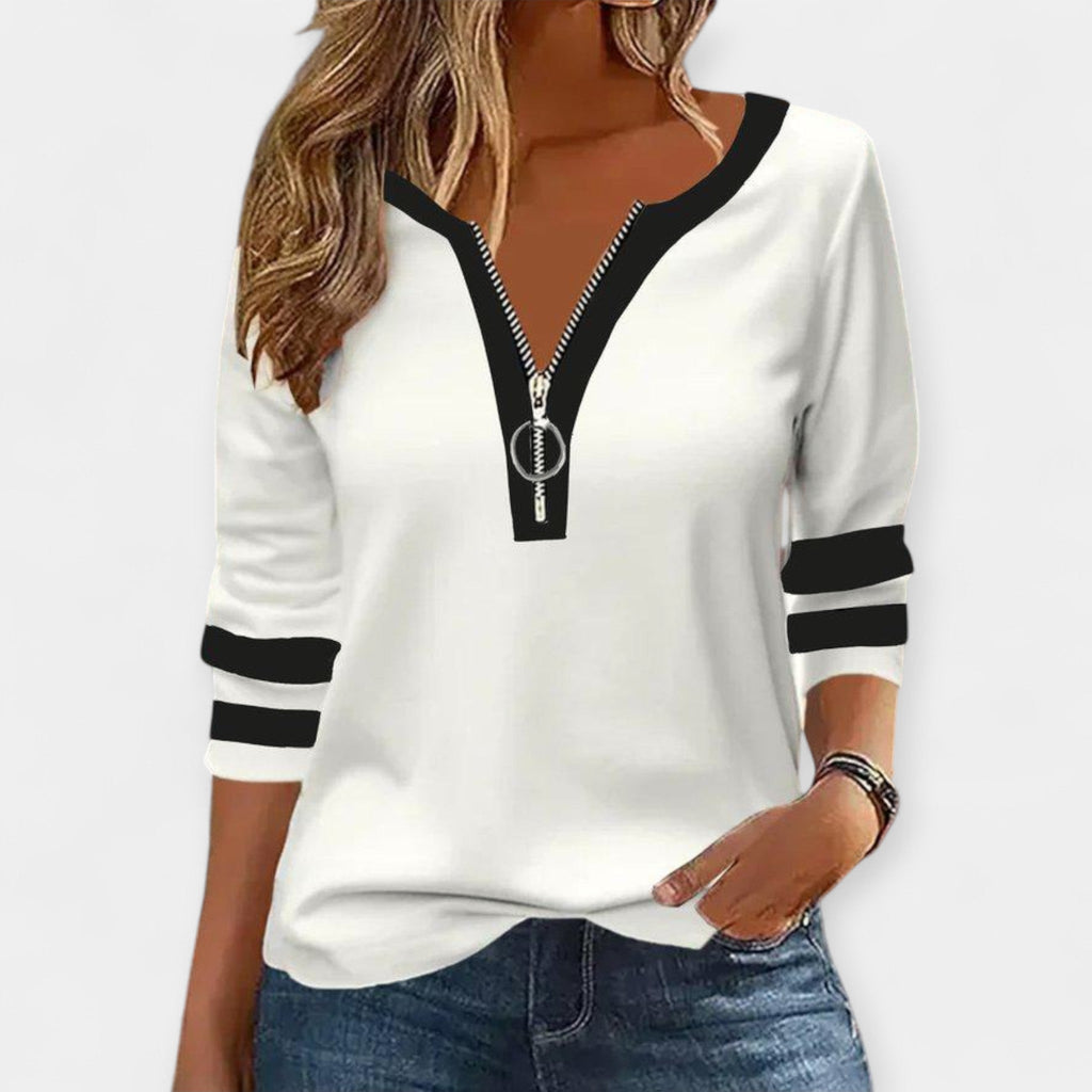 Layla | Long Sleeve Blouse with Zip