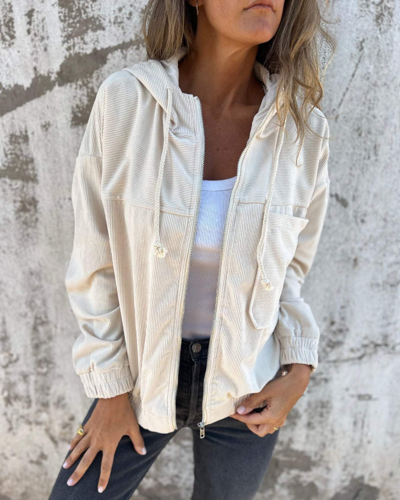 Bella | Corded Hooded Jacket with Zip