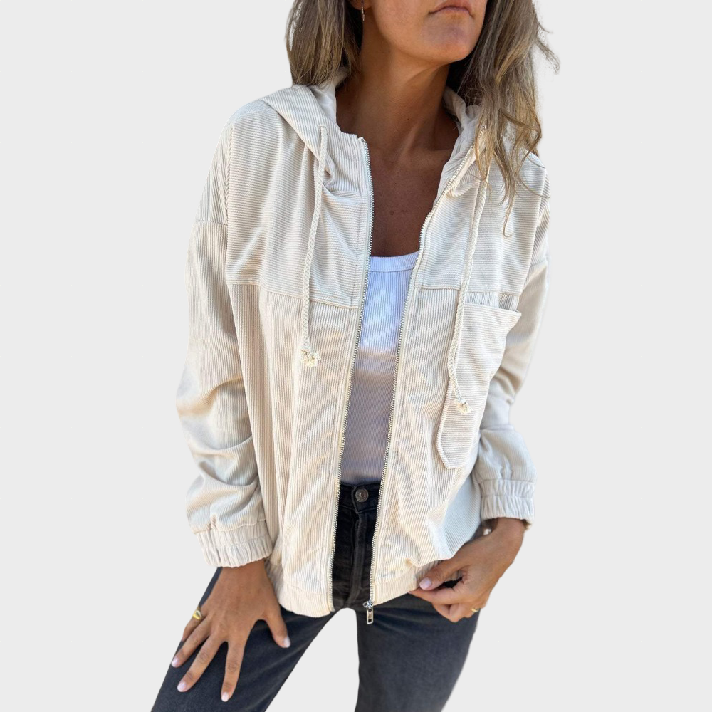 Bella | Corded Hooded Jacket with Zip