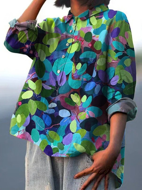 Adriana | Lightweight Forest Print Women's Everyday Shirt