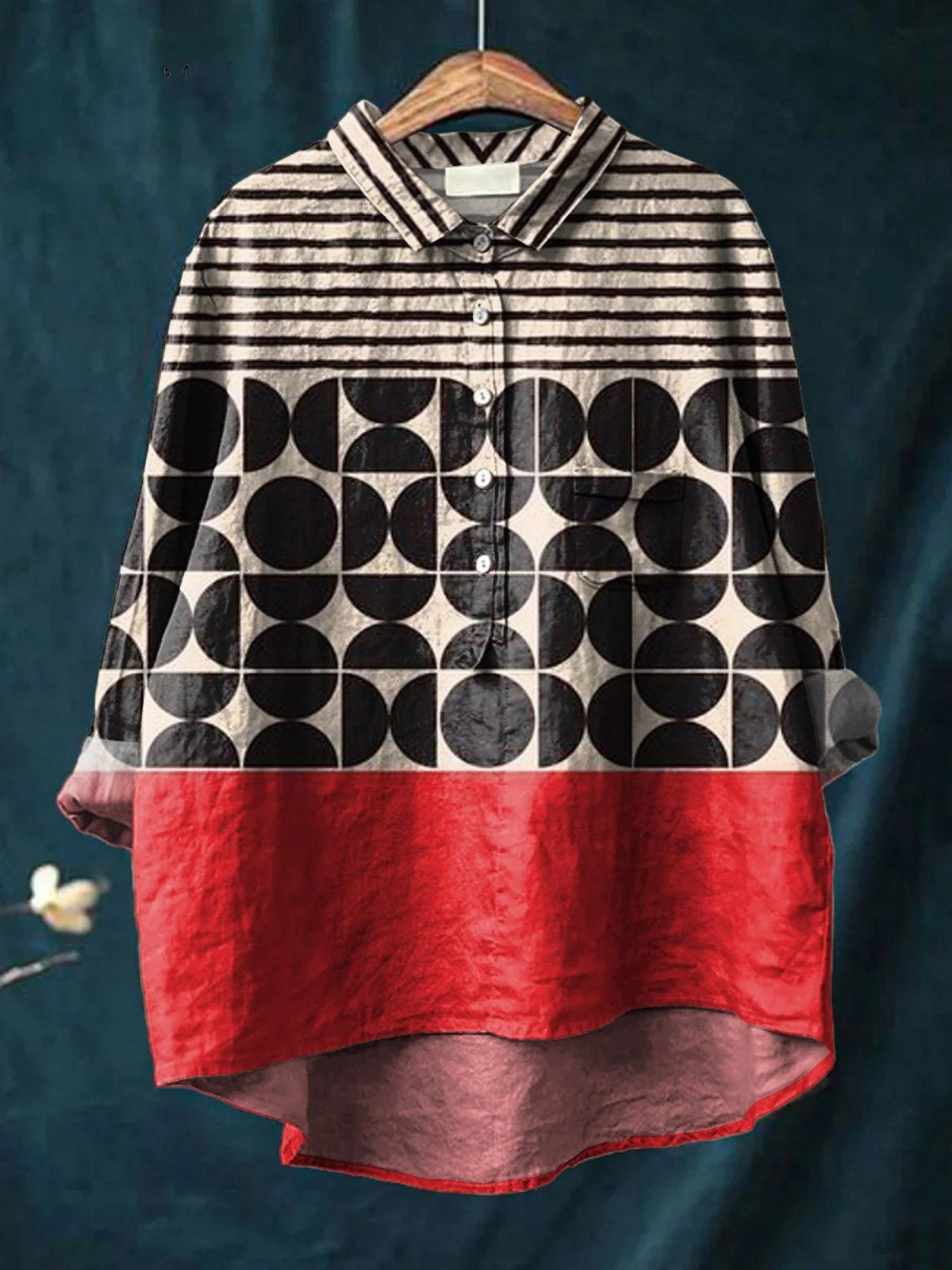Tessa | Artistic Geometric Pattern Printed Women's Casual Shirt
