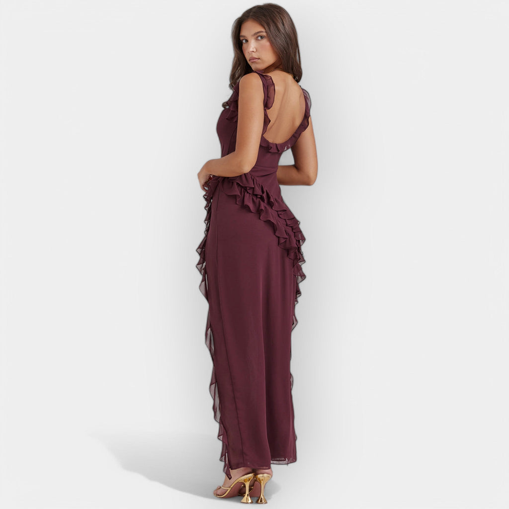 Celeste | Dress with Split and Ruffles