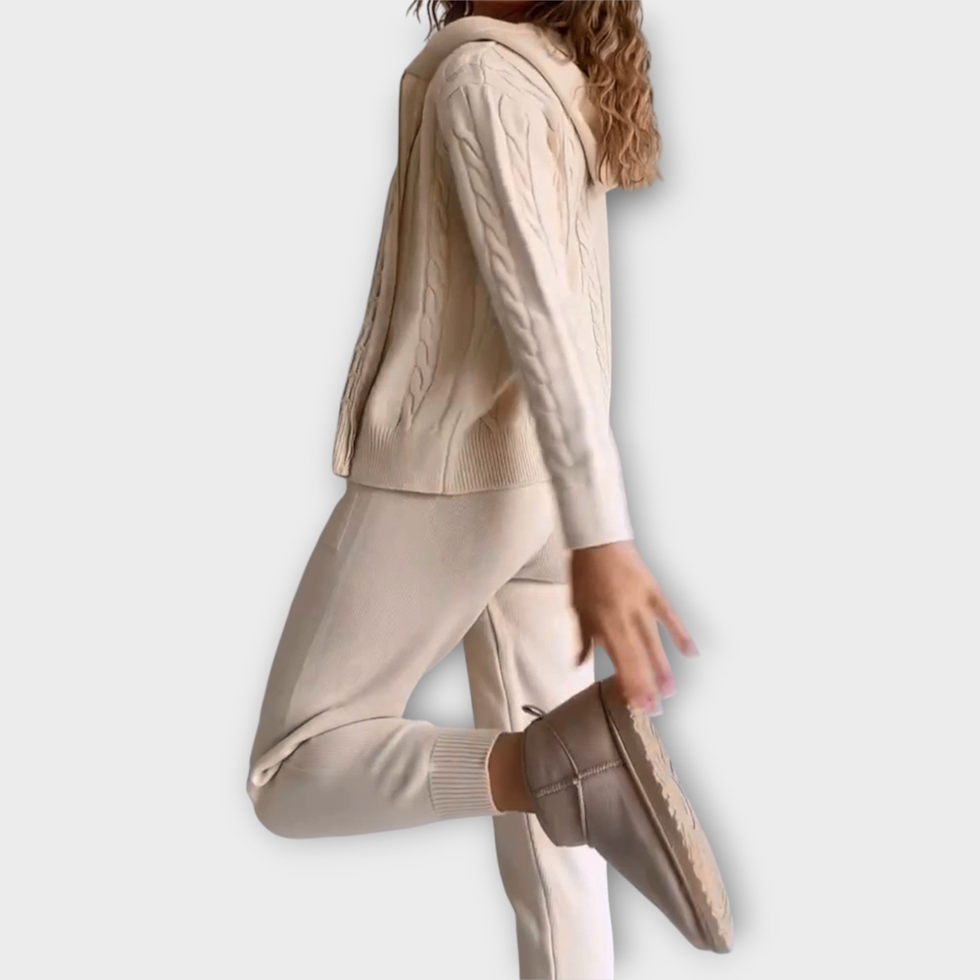 Flora | Hooded Set with Cardigan
