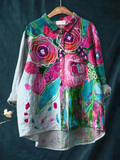 Skylar | Vintage Beautiful Floral Art Print Regular Shirt