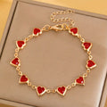 Golden Ruby Heart Bracelet