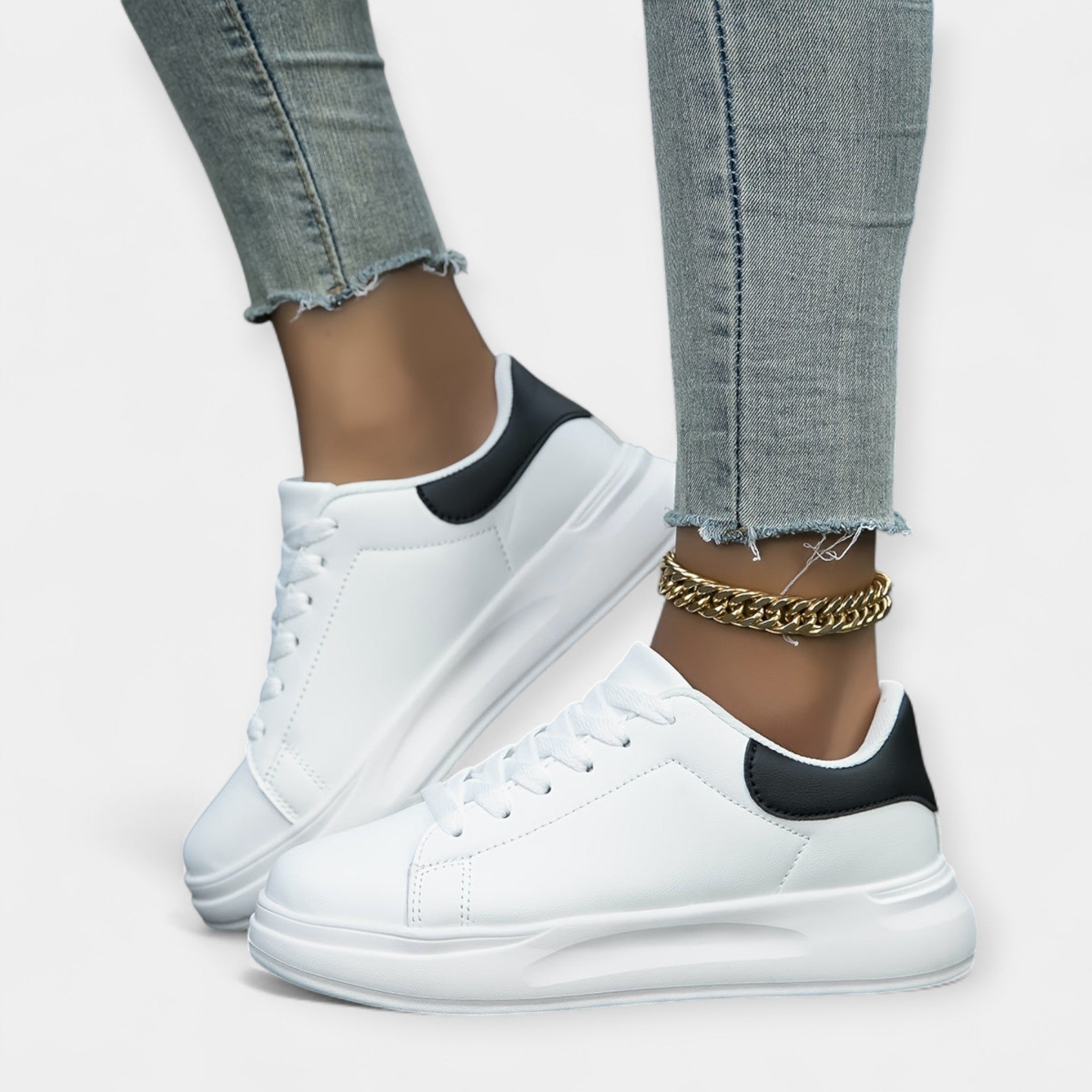 Alisa | White Leather Trainers