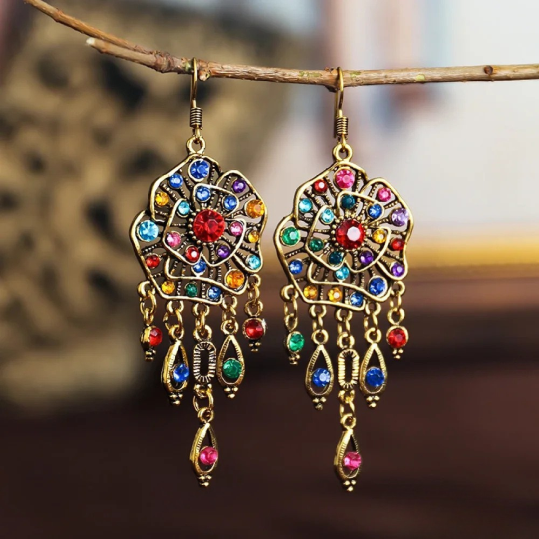 Multicolour Vintage Mandala Earrings