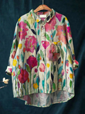 Lindsey | Women's Vintage Floral Art Print Casual Shirt