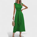 Emilia | Elegant maxi dress with no sleeves and a round neckline