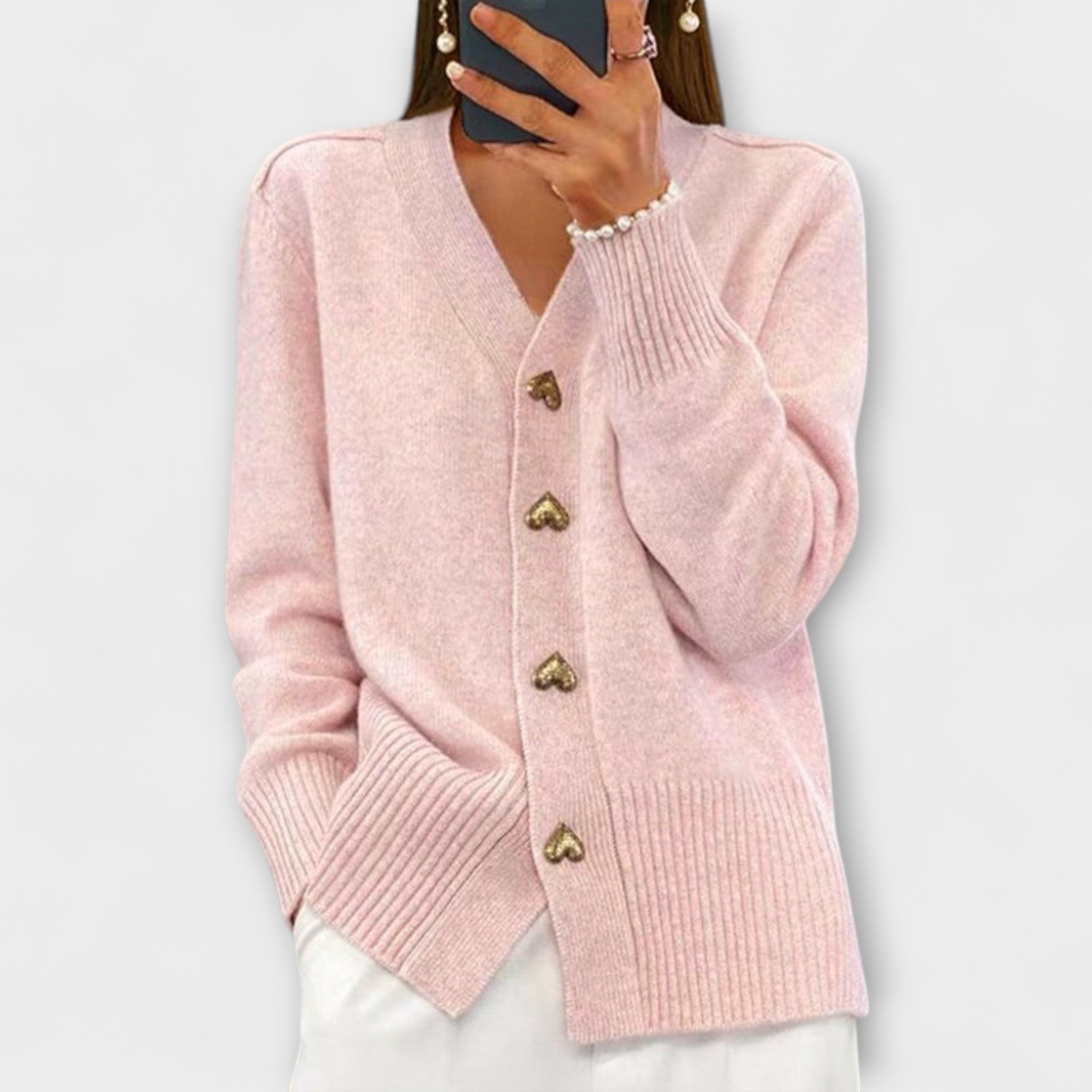 Marij | Women's V-Neck Jumper - Vintage Style Décolleté