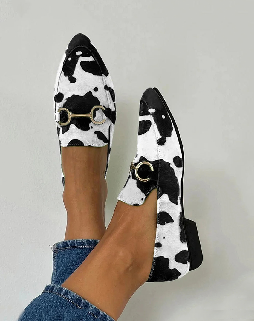 Diana | Printed Strap Detail Loafers