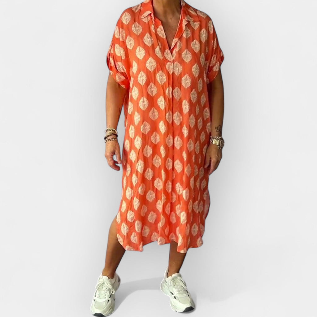Kadli | Summer Dress with Collar and Light Line