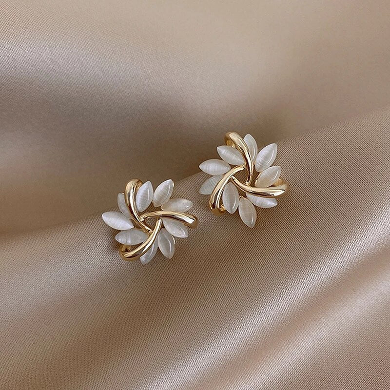 Veronica | Opal Leaf Earrings