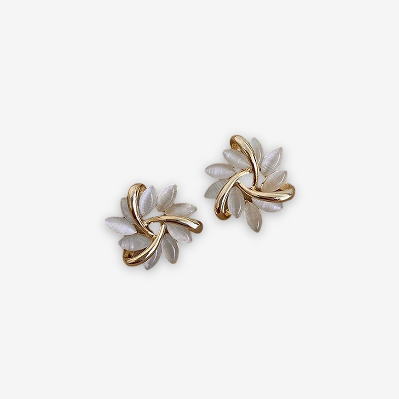 Veronica | Opal Leaf Earrings