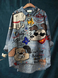 Kendra | Nunnu Koera Art Print Casual Shirt