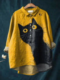 Elin | Women's Unique Cat Art Casual Shirt