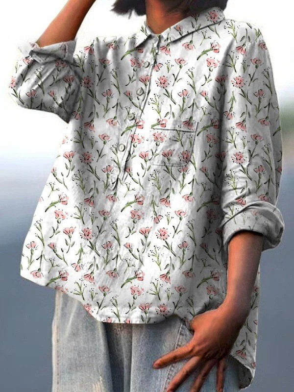 Hadley | Spring Floral Pattern Printed Women's Everyday Shirt