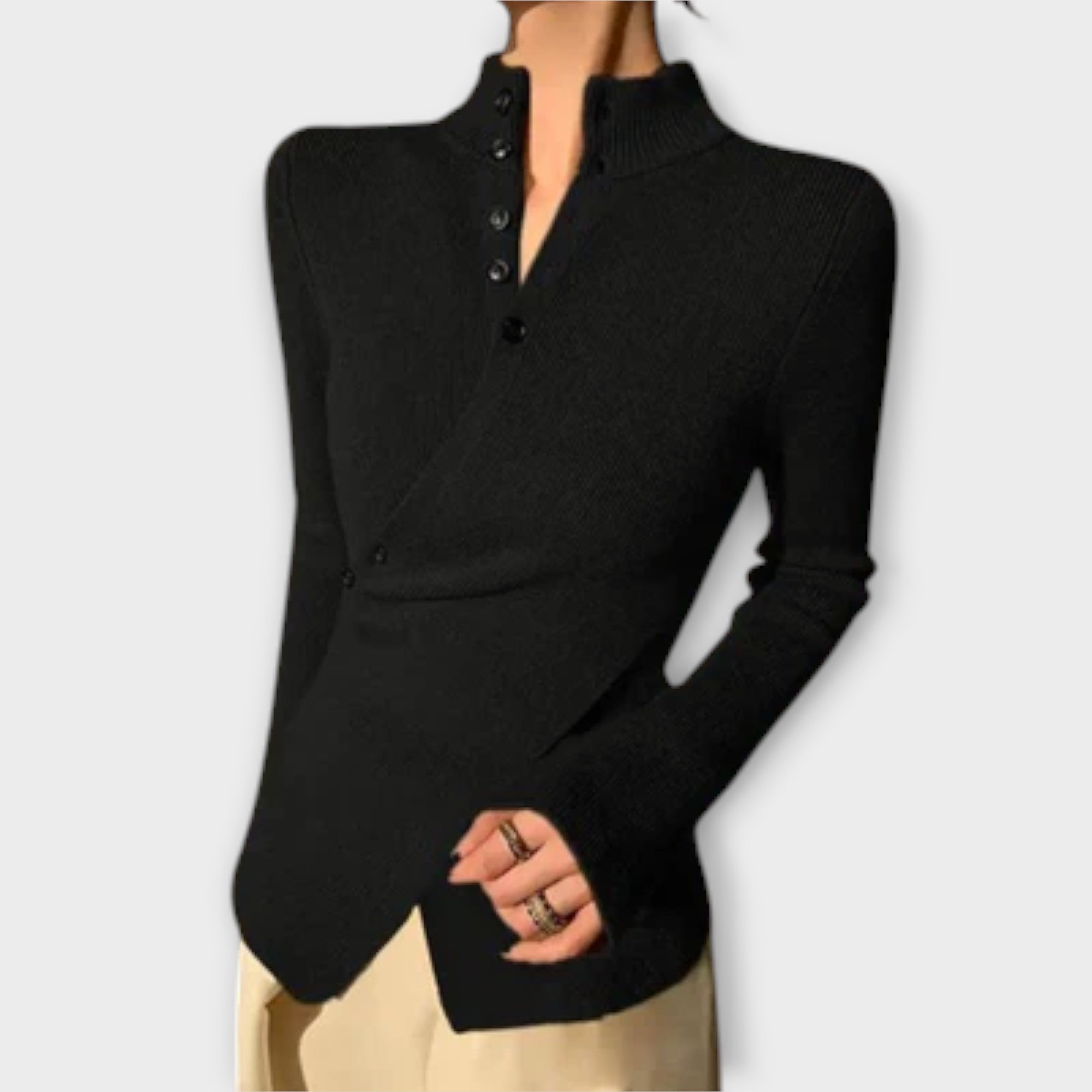 Michiko | Elegant knitted T-shirt with a tailored cut
