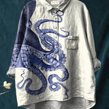 Elissa | Women's Deep Sea Octopus Print Everyday Shirt