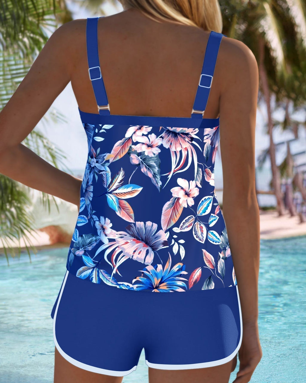 Imke | Printed U-Neck Sleeveless Tankini