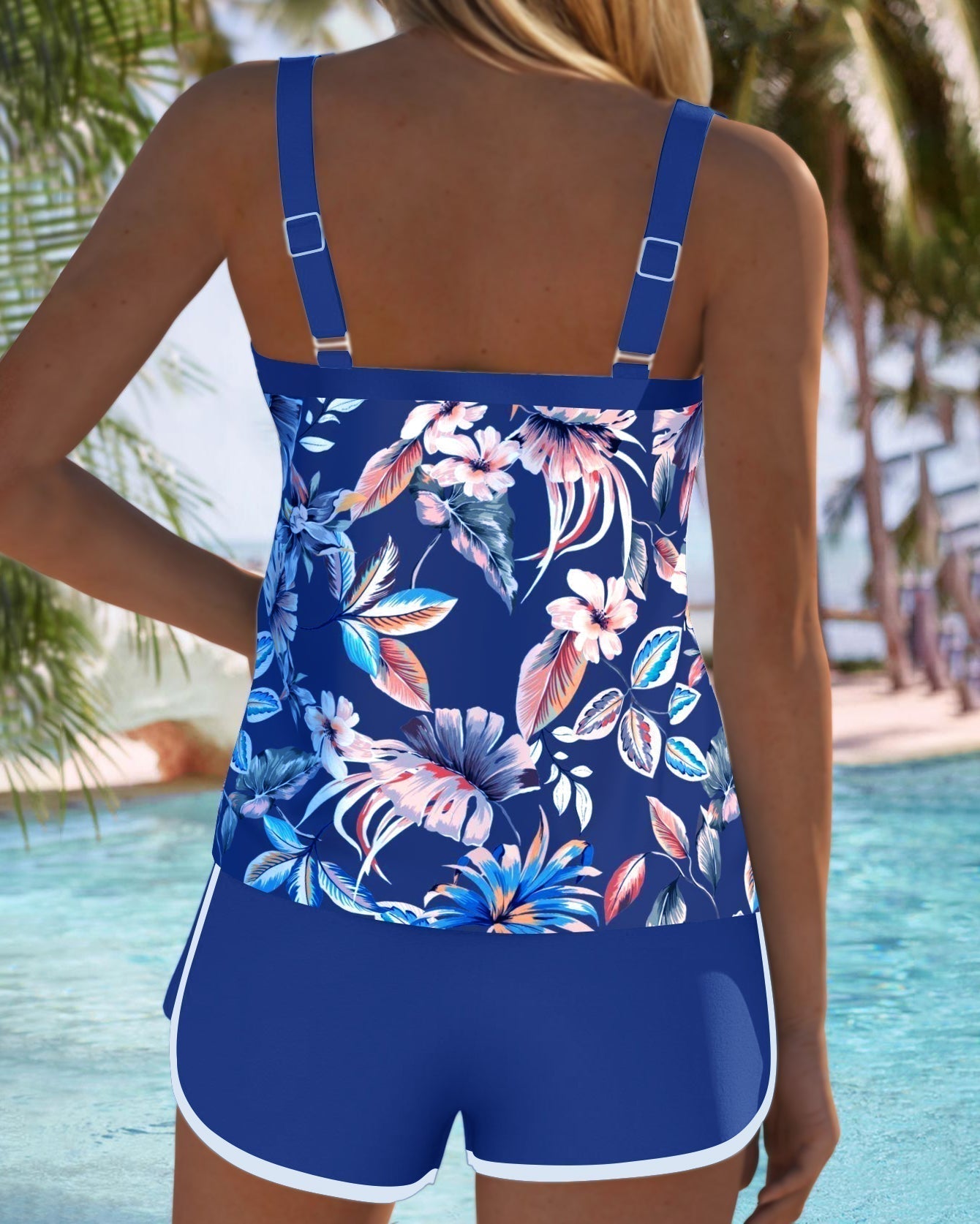 Imke | Printed U-Neck Sleeveless Tankini