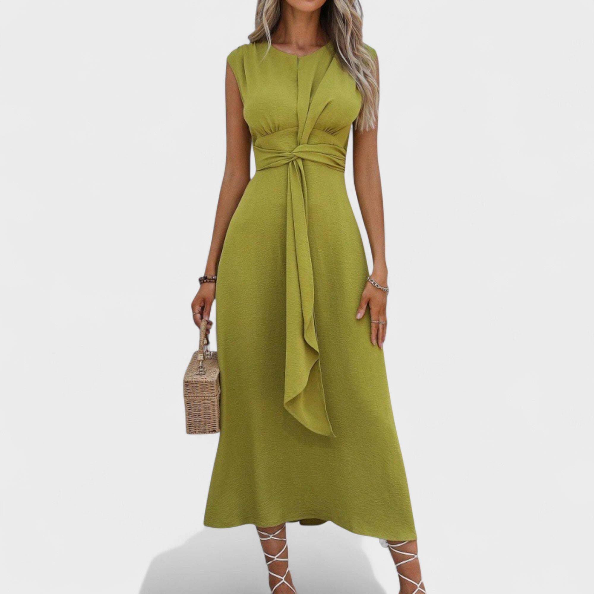 Emilia | Elegant sleeveless maxi dress with round neckline