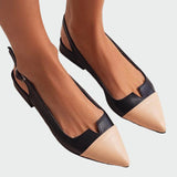Alara | Pointed Toe Ballerinas with Two-Tone Details