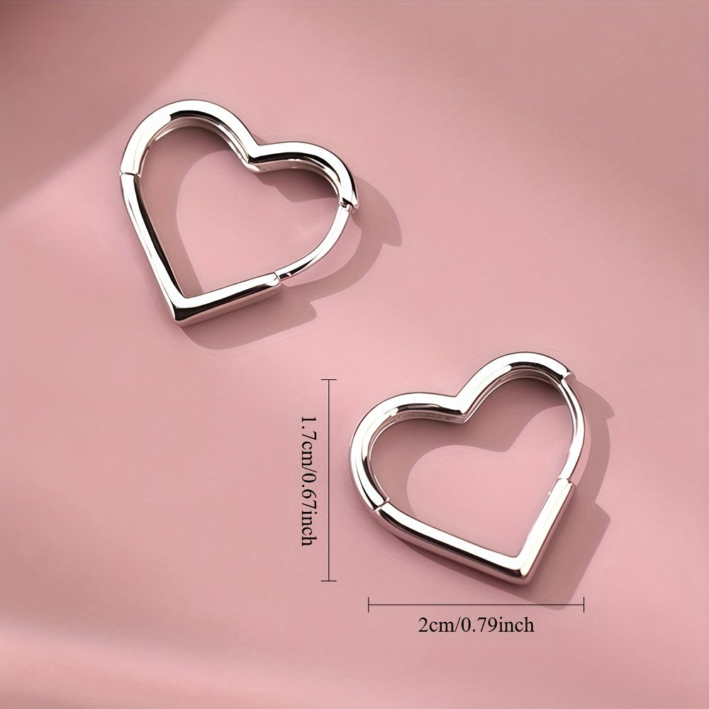 Gold Heart Hoop Earrings in Stainless Steel
