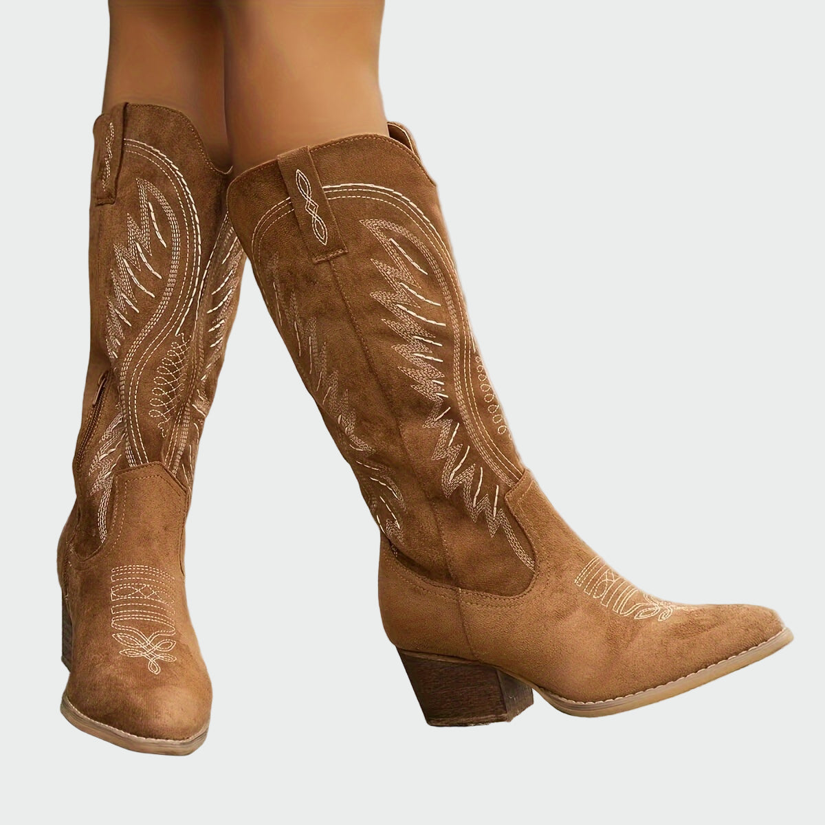 Neža | Cowboy Boots Decorated with Pearls and Elegant Embroidery
