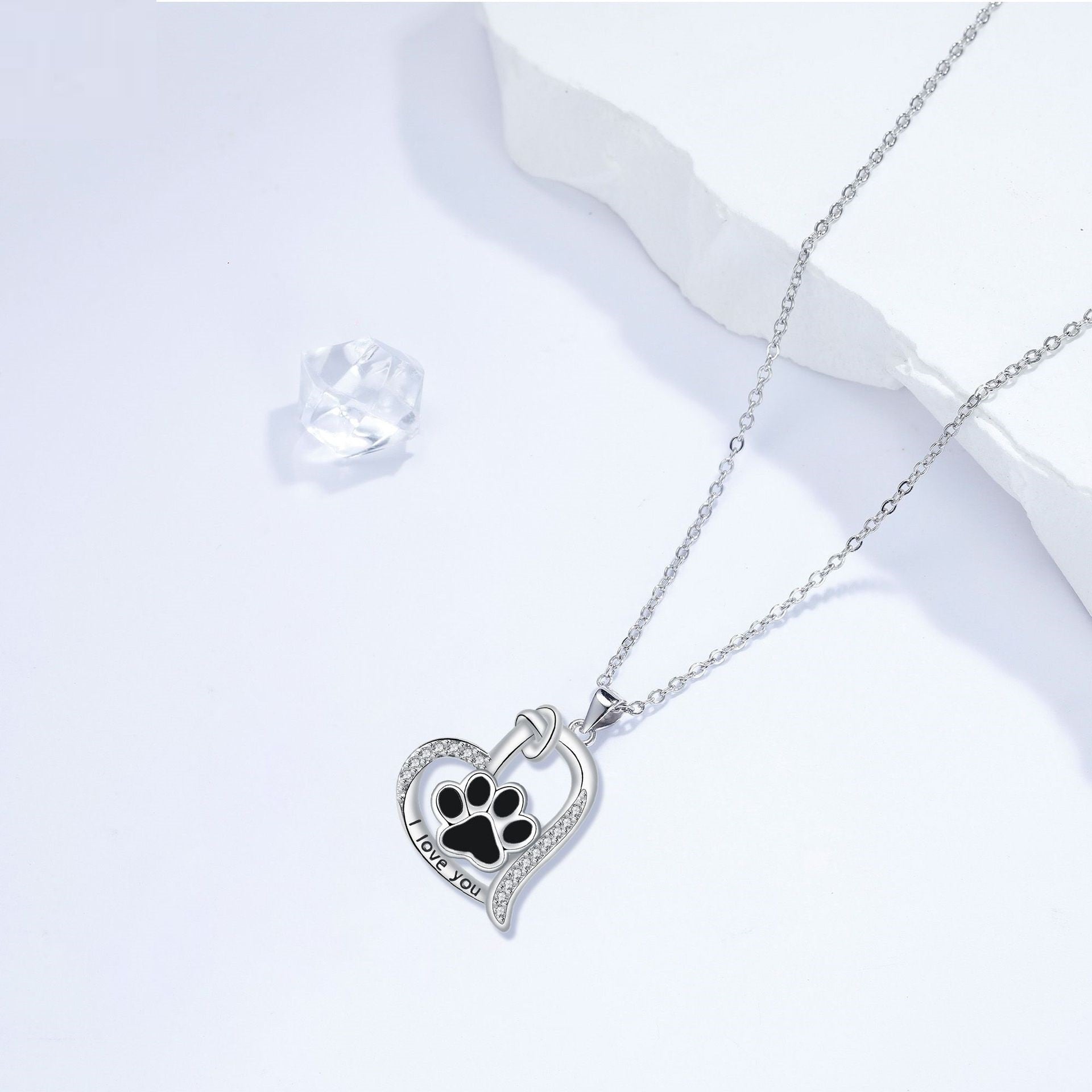 Necklace with Paw Print Pendant