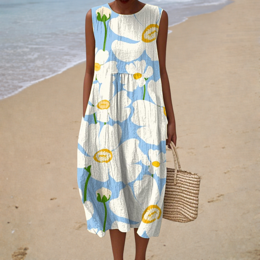 Comfortable Summer Dress Without Sleeves