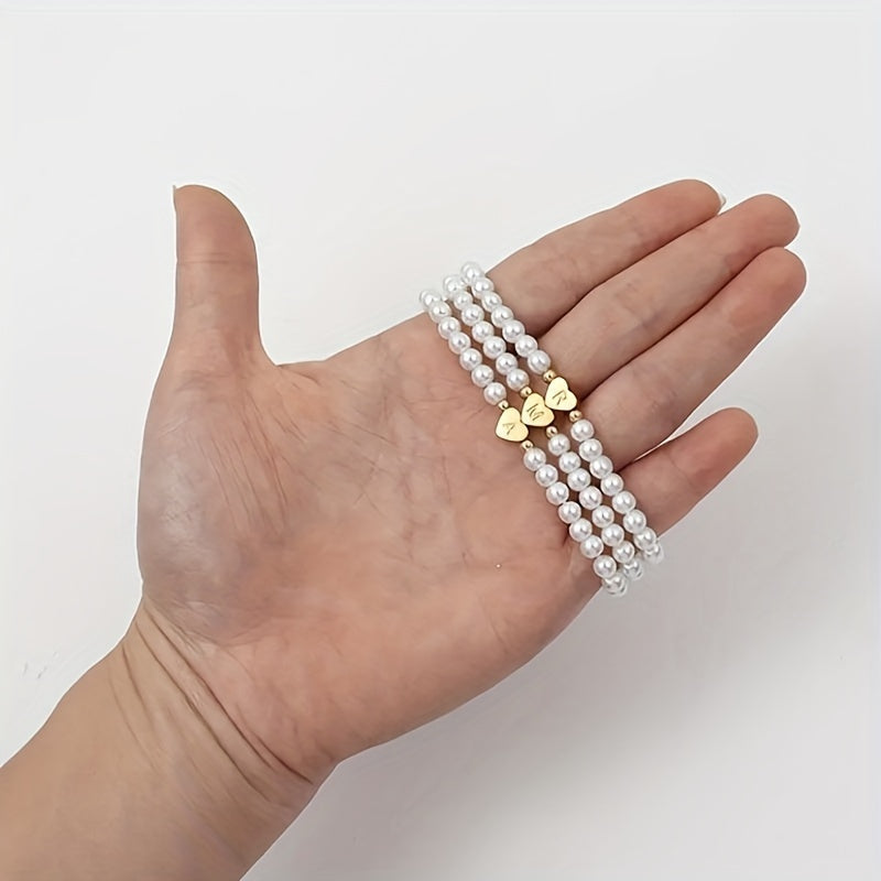 Chic Bracelet with Heart Initial (A–Z)