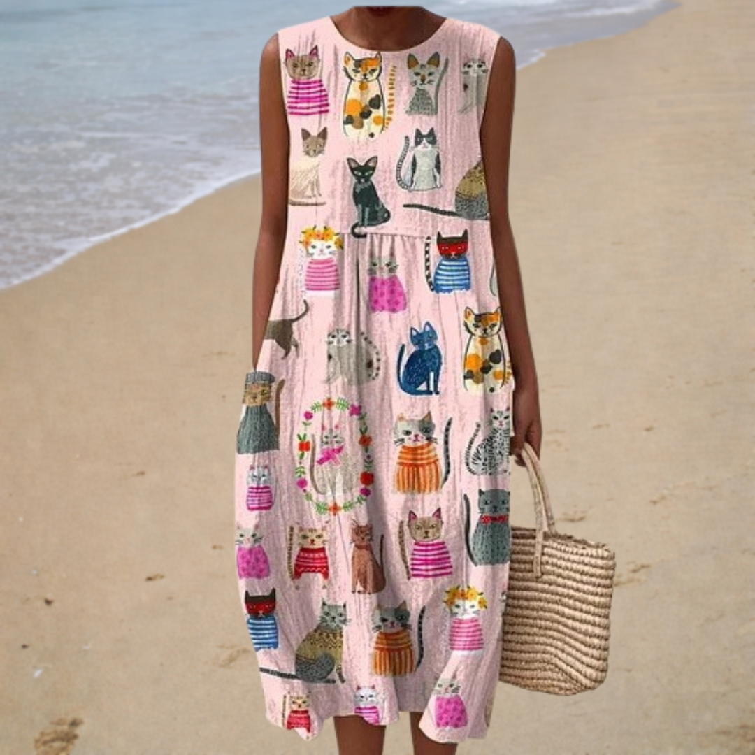 Comfortable Summer Dress Without Sleeves