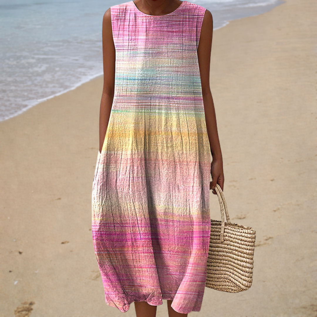 Comfortable Summer Dress Without Sleeves