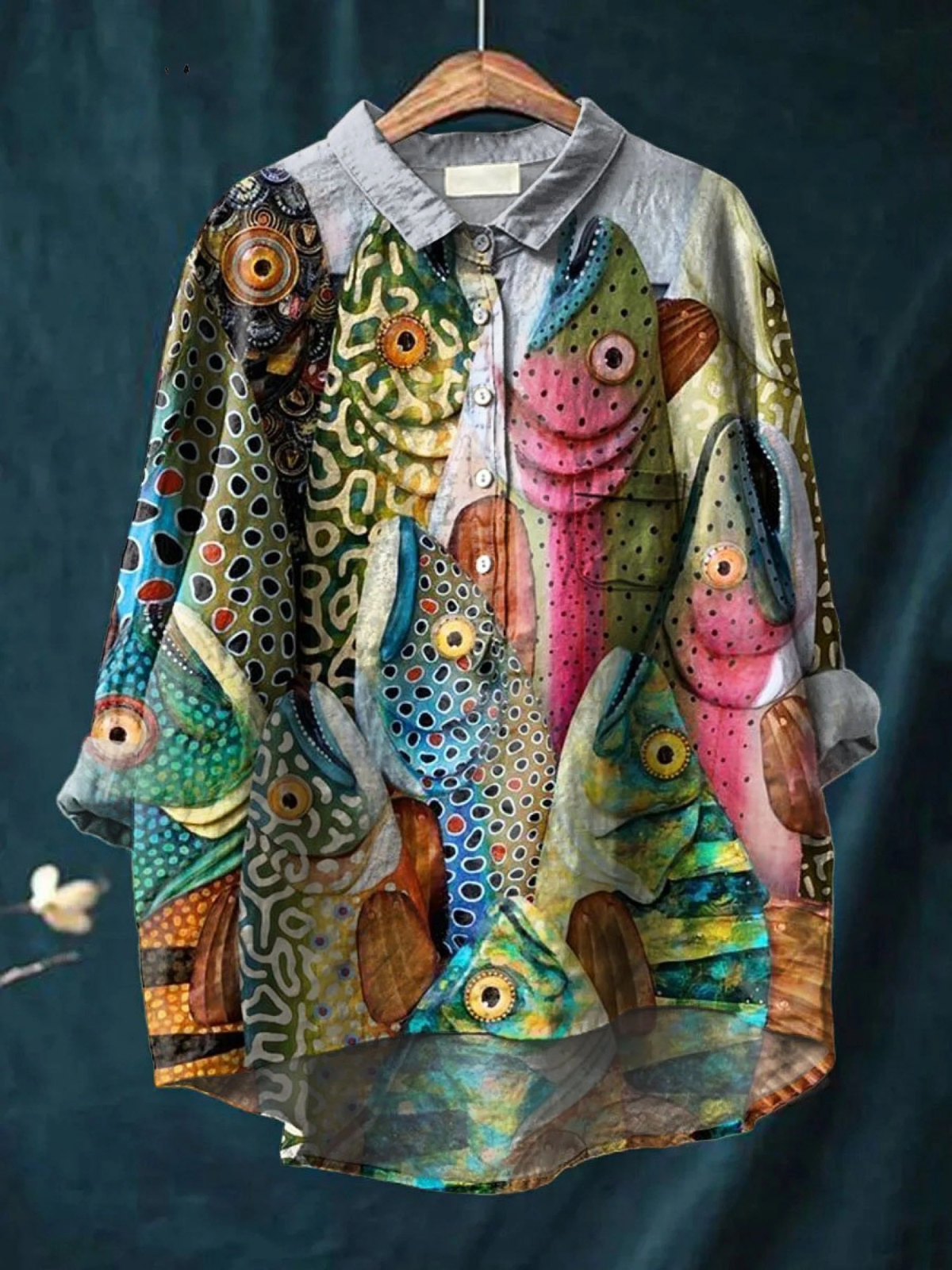 Anneliese | Vintage Funny Fish Artistic Print Comfortable Shirt