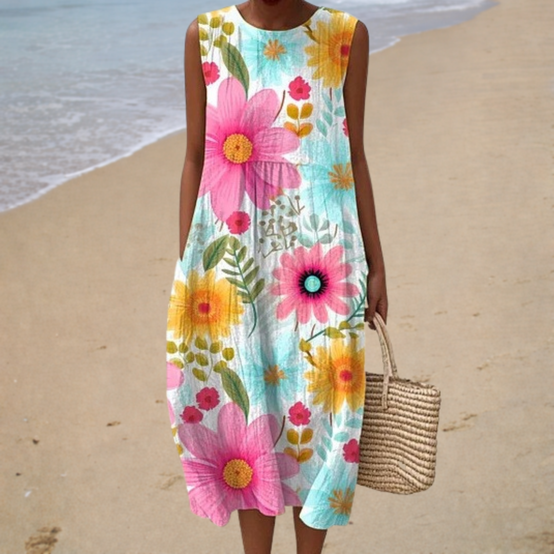 Comfortable Summer Dress Without Sleeves