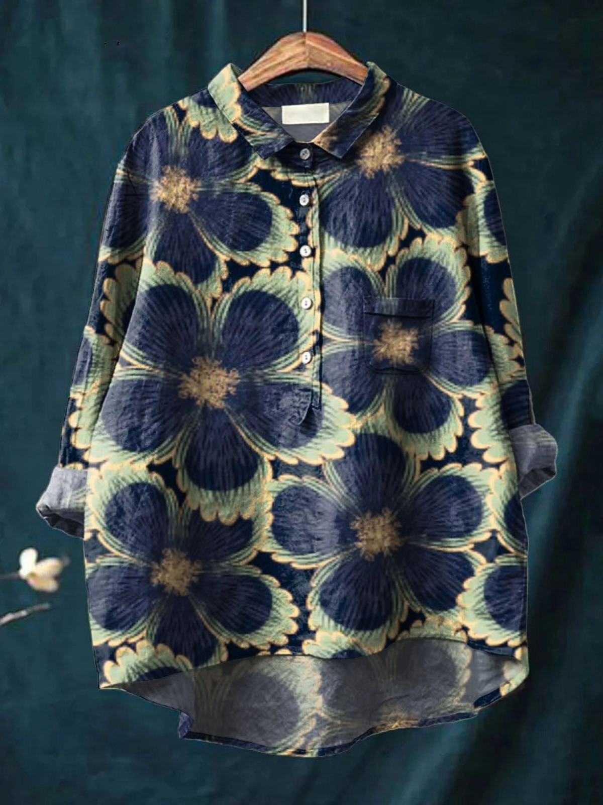 Avielle | Women's Vintage Floral Art Printed Casual Shirt